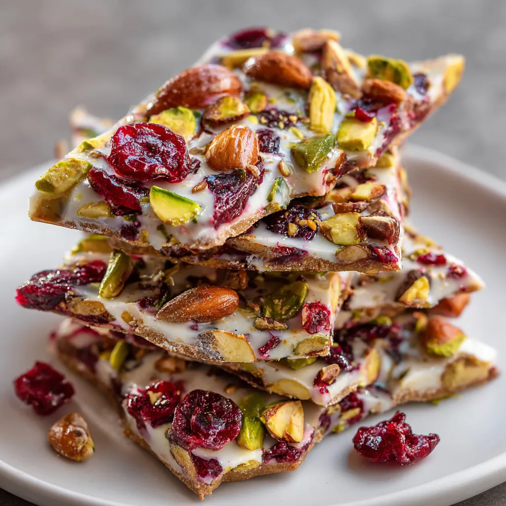 Cranberry Pistachio Holiday Bark 🎄✨