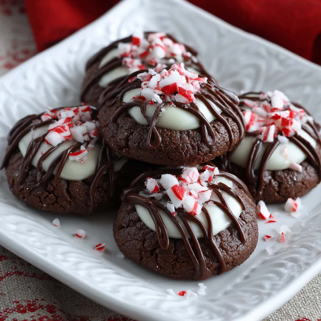 Peppermint Chocolate Thumbprints