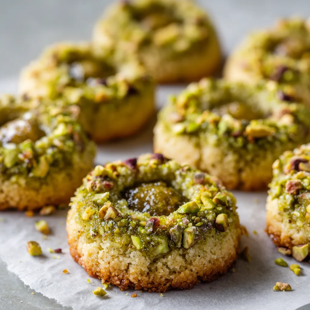 Pistachio Thumbprint Cookies