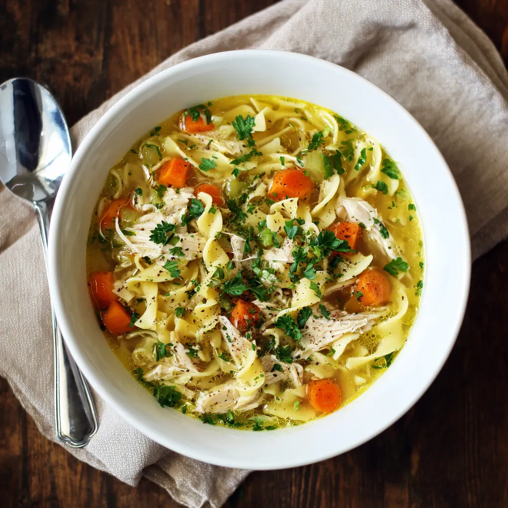 Add the carrots, celery, onion, and garlic to the bottom of your slow cooker. These vegetables form the aromatic foundation of your soup.