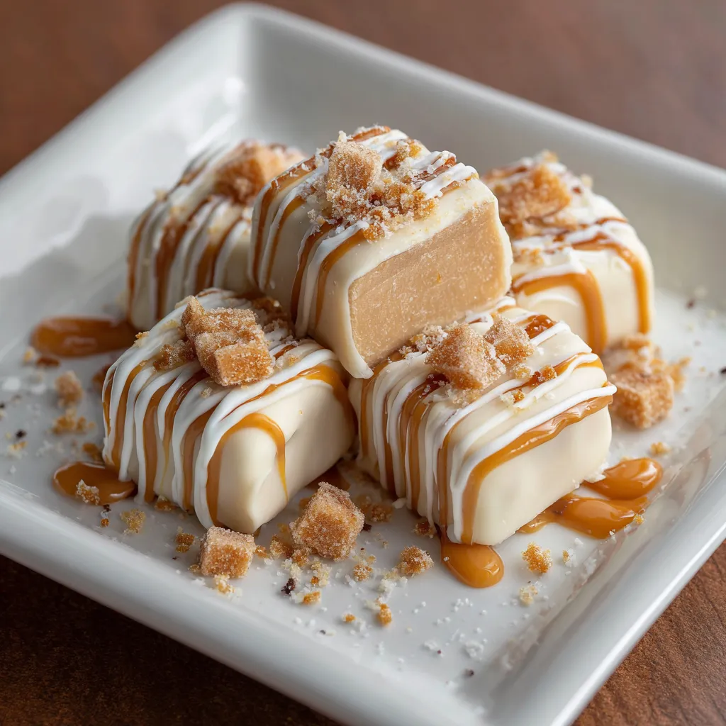 White Chocolate Drizzle Caramels