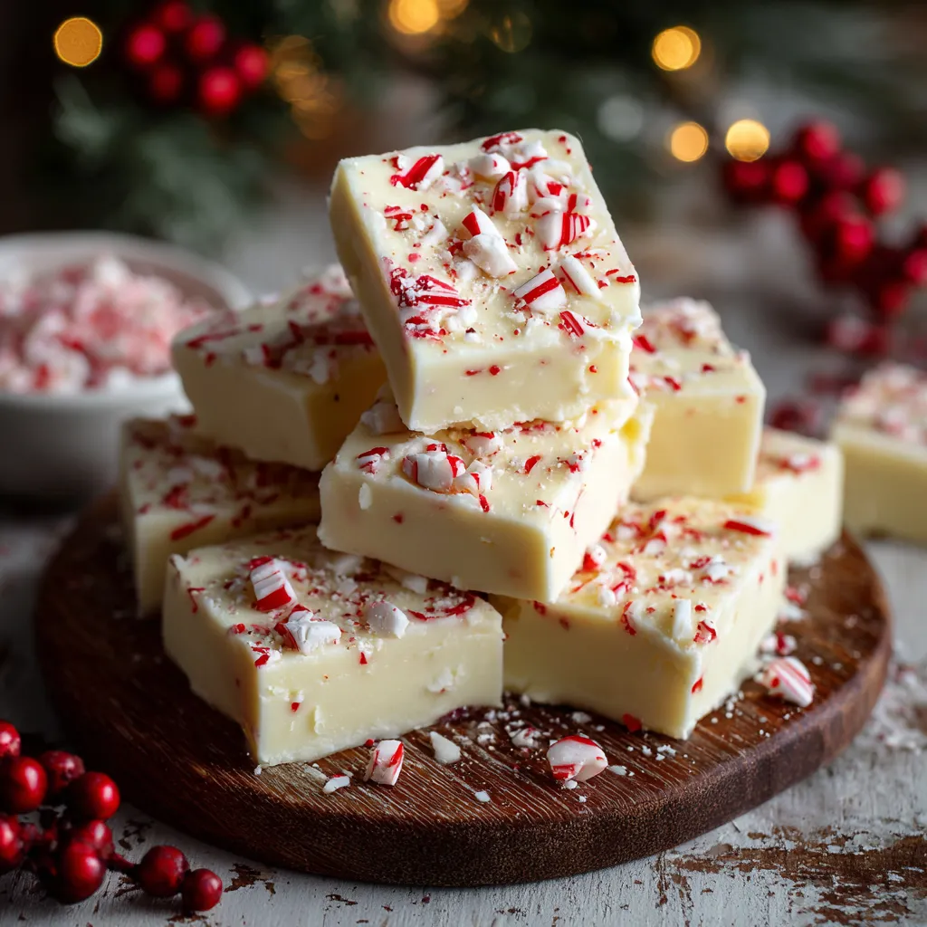 White Chocolate Peppermint Fudge