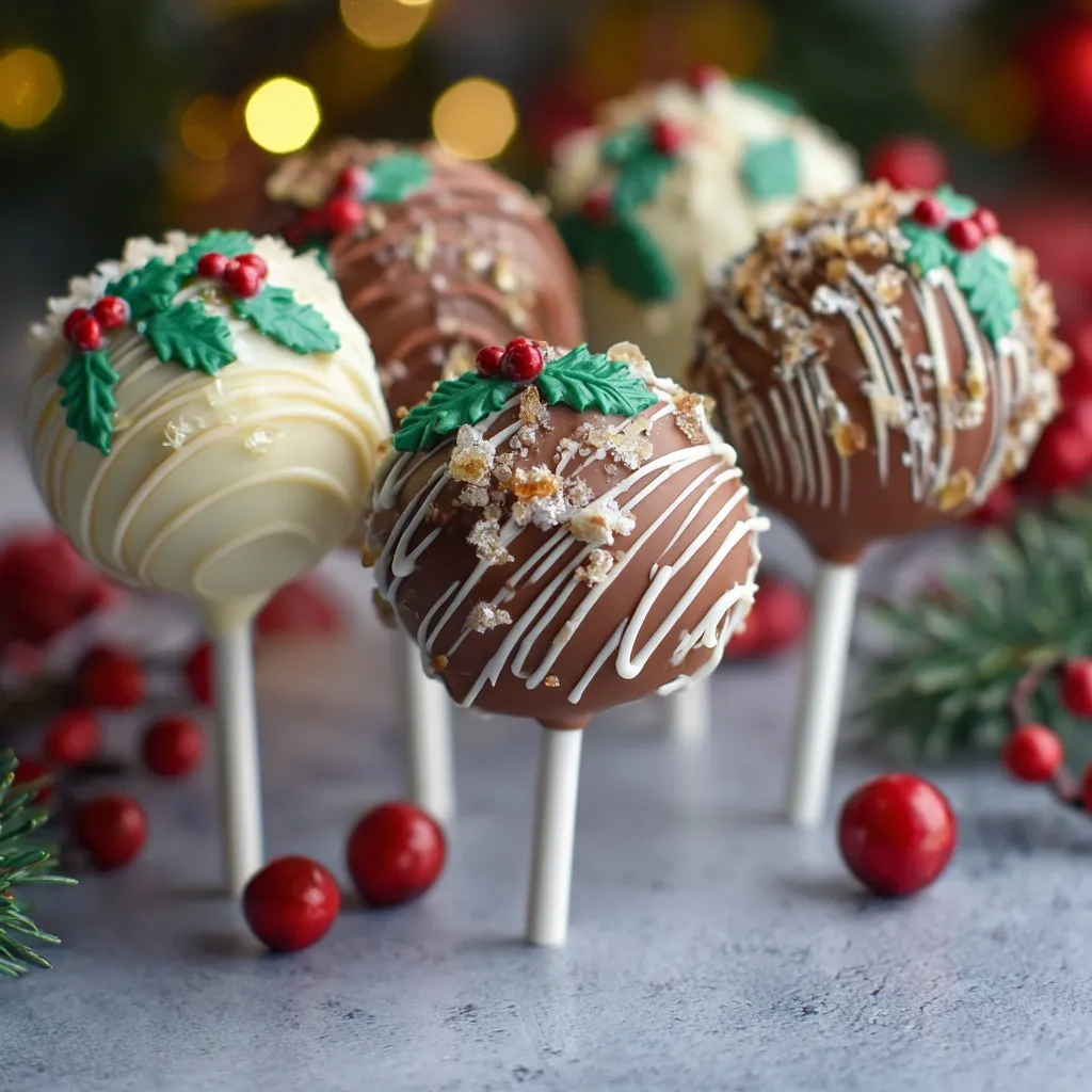 Salted Chocolate Christmas Cake Pops