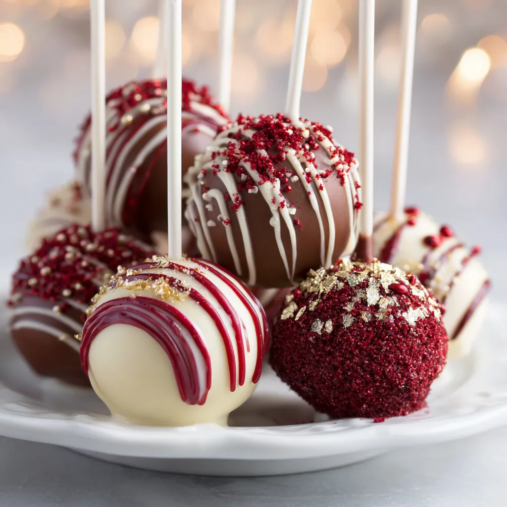 Chocolate Red Velvet Christmas Cake Pops