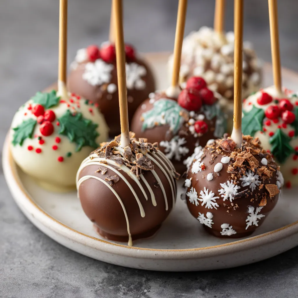 Classic Chocolate Christmas Cake Pops