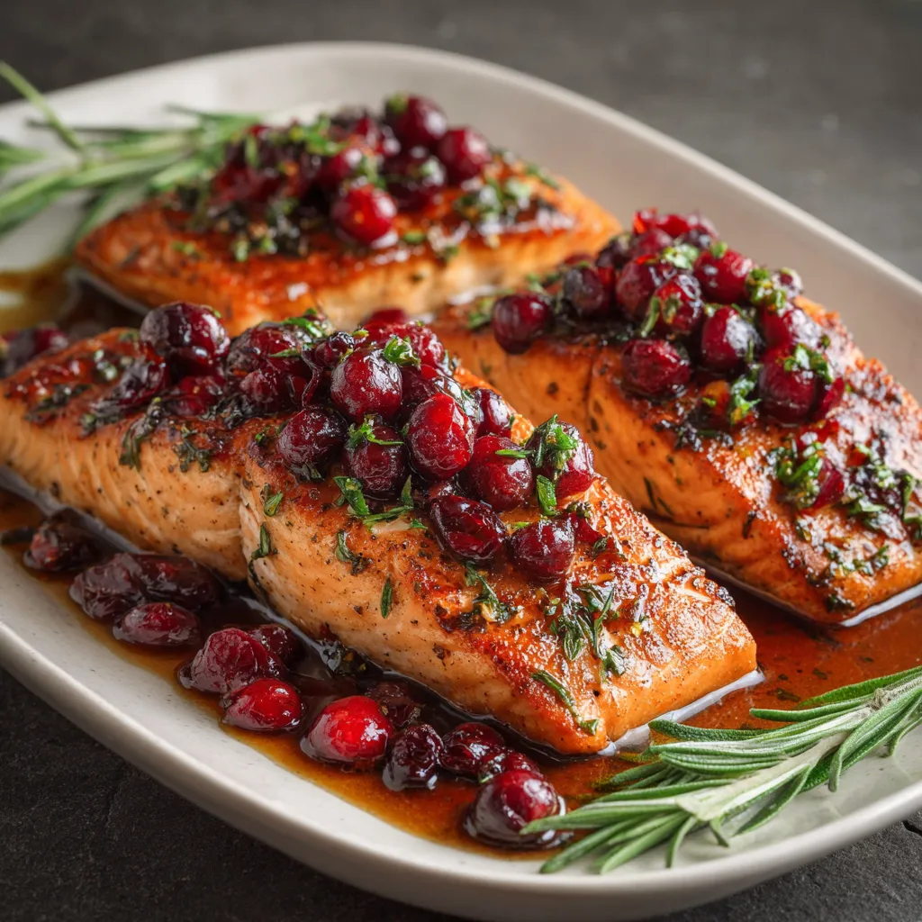 Cranberry-Glazed Salmon with Herbs