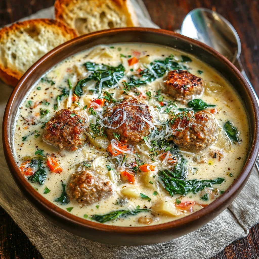 Creamy Italian Meatball Soup