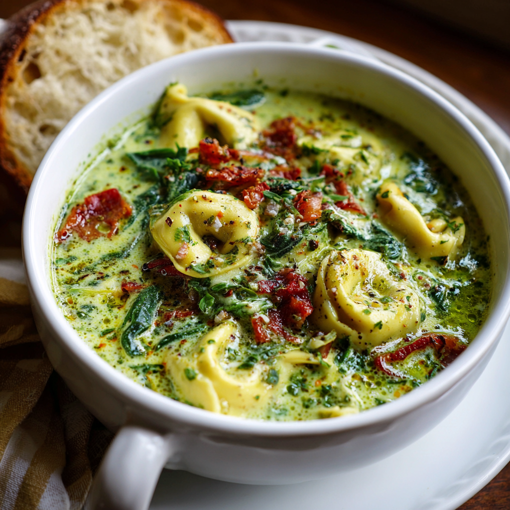 Creamy Spinach Tortellini Soup