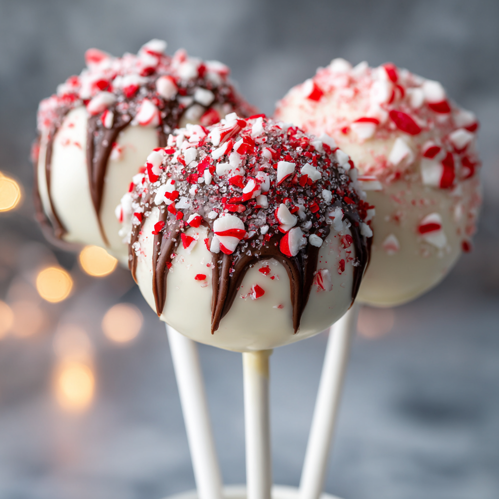 Double Peppermint Bark Cake Pops