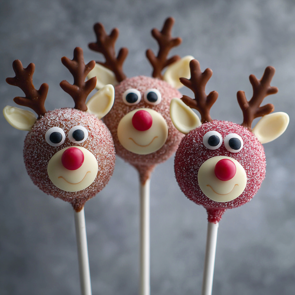 Red Velvet Rudolph Cake Pops