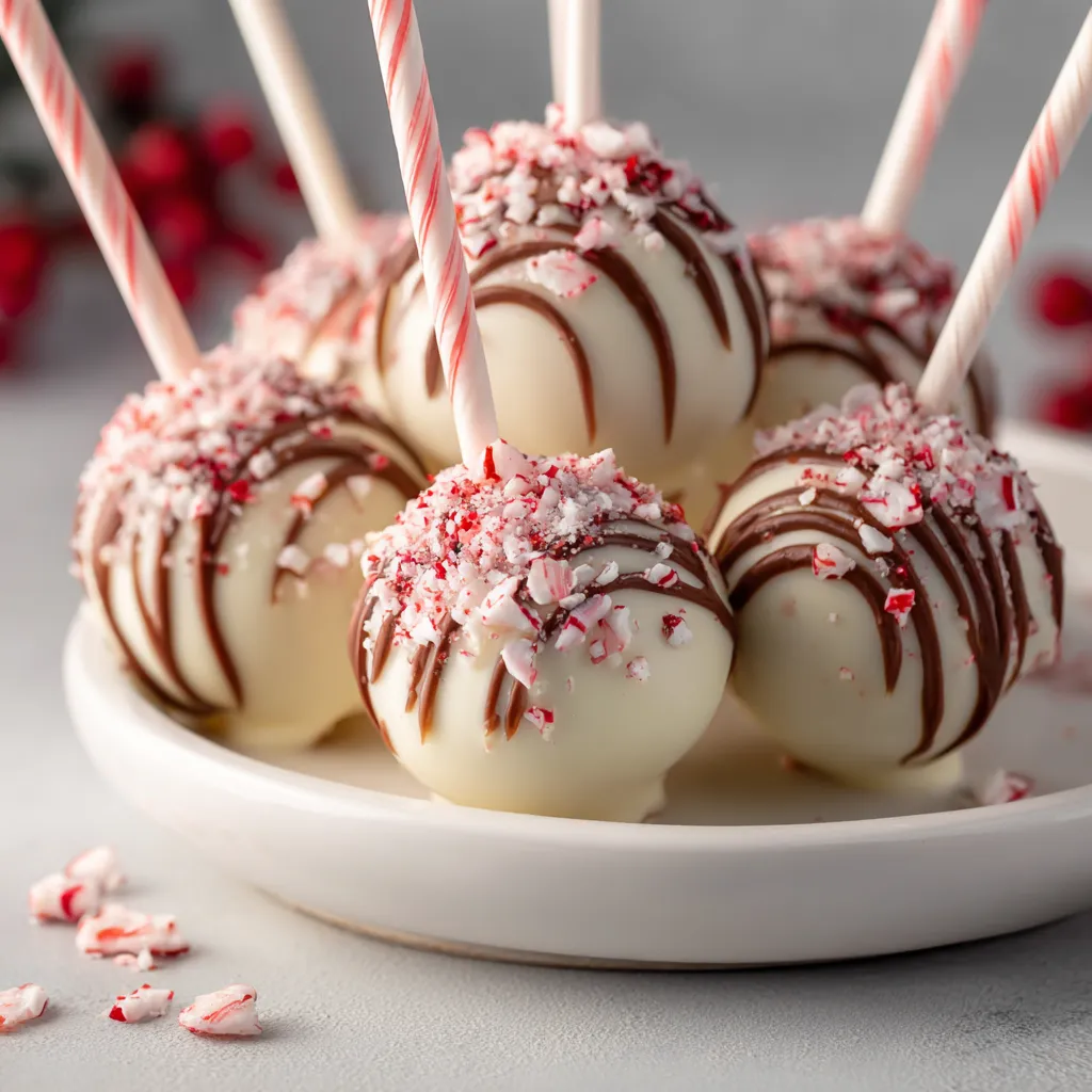 White Chocolate Peppermint Cake Pops