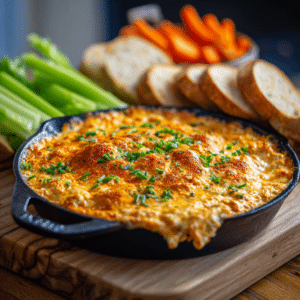 Buffalo Chicken Dip with Mozzarella and Cheddar