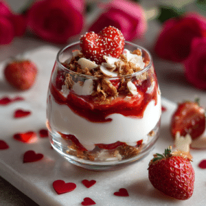 Vanilla Yogurt Parfait with Valentine Toppings