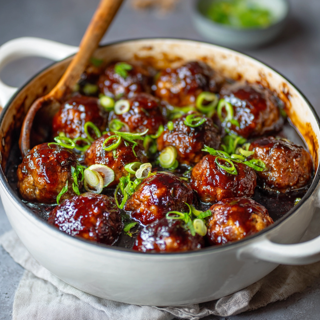 Baked Hawaiian Meatballs in Sticky Sauce
