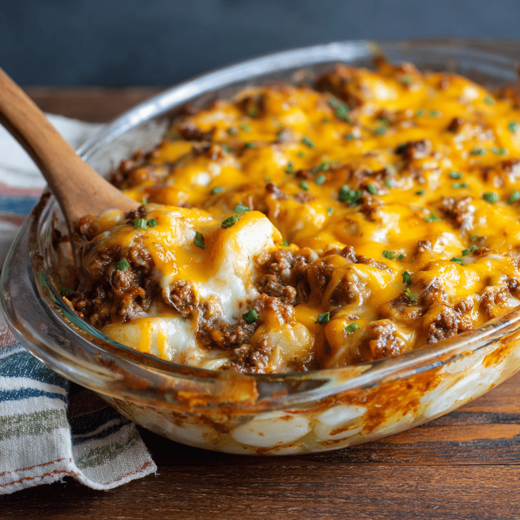 Cheesy Ground Beef and Potato Casserole