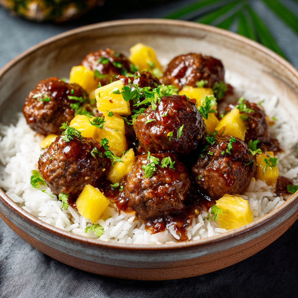Classic Hawaiian Meatballs with Pineapple Sauce
